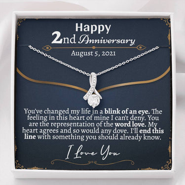 Personalized 2nd Anniversary Alluring Beauty Necklace - Love You This Much